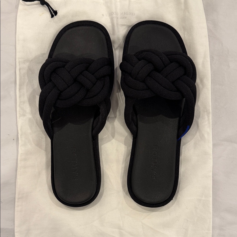 Rothy’s The Summer Sandal - Women's Slide Sandals - Black - 8
